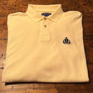 Vintage Izod Cream Long Sleeve Polo shirt size Large